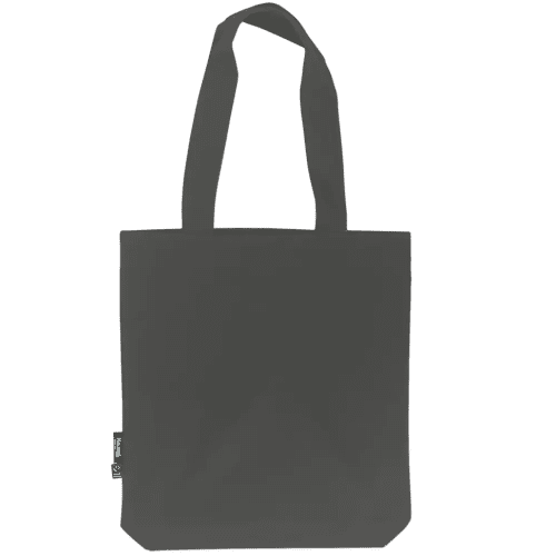 Personalised Neutral Fairtrade Organic Twill Bag in Charcoal from Total Merchandise