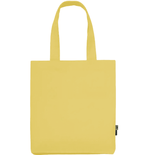 Printed Neutral Fairtrade Organic Twill Bag in Dusty Yellow from Total Merchandise