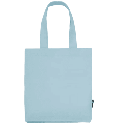 Logo branded Neutral Fairtrade Organic Twill Bag in Light Blue from Total Merchandise