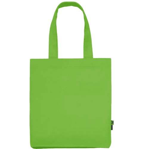 Branded Neutral Fairtrade Organic Twill Bag in Lime Green from Total Merchandise