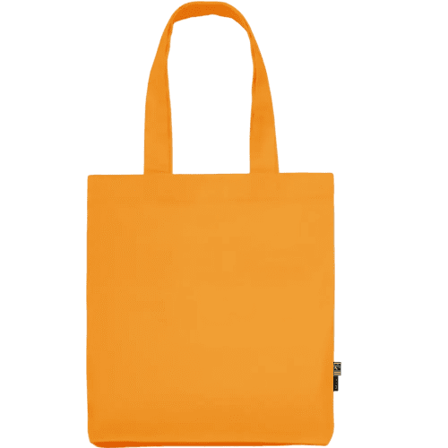 Personalised Neutral Fairtrade Organic Twill Bag in Okay Orange from Total Merchandise