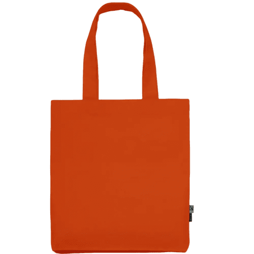 Branded Neutral Fairtrade Organic Twill Bag in Orange from Total Merchandise