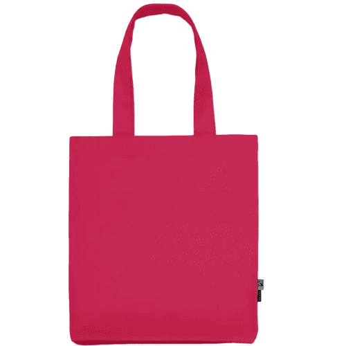 Promotional Neutral Fairtrade Organic Twill Bag in Pink from Total Merchandise