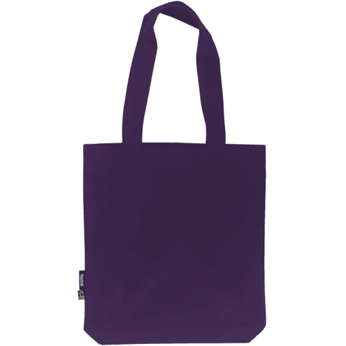 Logo printed Neutral Fairtrade Organic Twill Bag in Purple from Total Merchandise