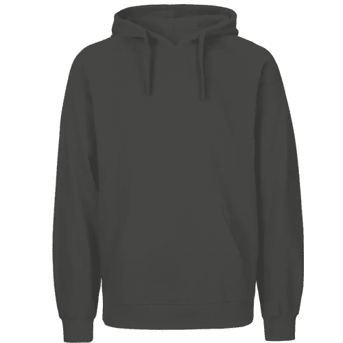 Personalised Mens Neutral Fairtrade Organic Hoodie in Charcoal with a design from Total Merchandise
