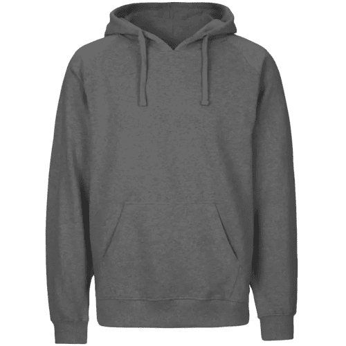 Printed Mens Neutral Fairtrade Organic Hoodie in Dark Heather Grey from Total Merchandise