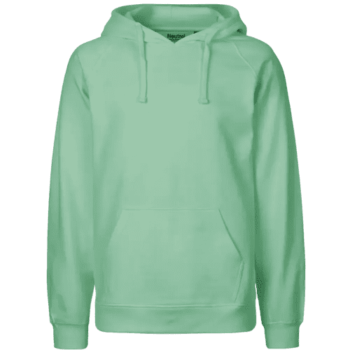 Logo printed Mens Neutral Fairtrade Organic Hoodie in Dusty Mint from Total Merchandise