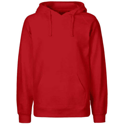 Printed Mens Neutral Fairtrade Organic Hoodie in Red from Total Merchandise