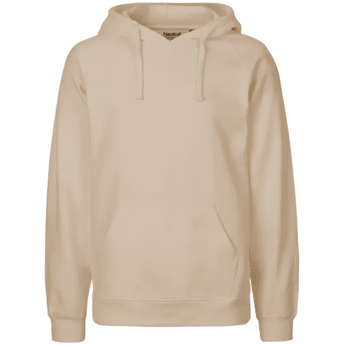 Logo printed Mens Neutral Fairtrade Organic Hoodie in Sand from Total Merchandise