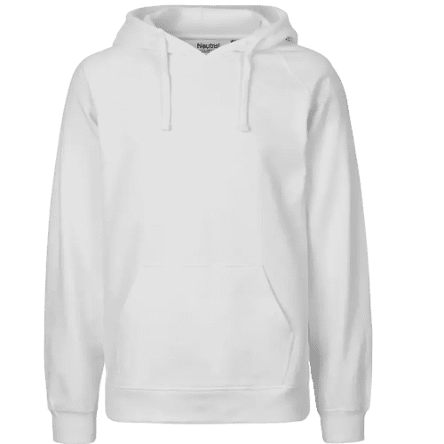 Printed Mens Neutral Fairtrade Organic Hoodie in White from Total Merchandise