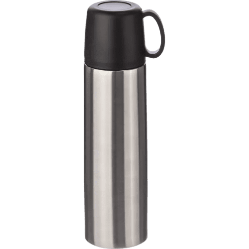 Promotional printed Double Walled Stainless Steel Flask in Silver from Total Merchandise