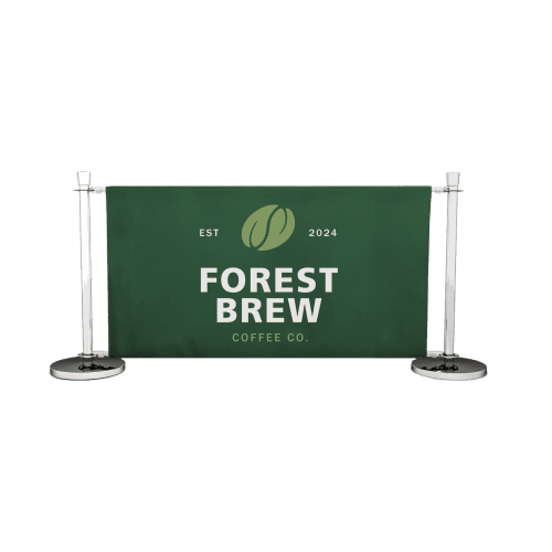 1.5m Cafe Barrier Kit custom printed with a logo