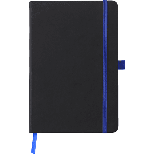Logo Printed Soft Feel A5 Notebook in Cobalt Blue customised with your logo from Total Merchandise