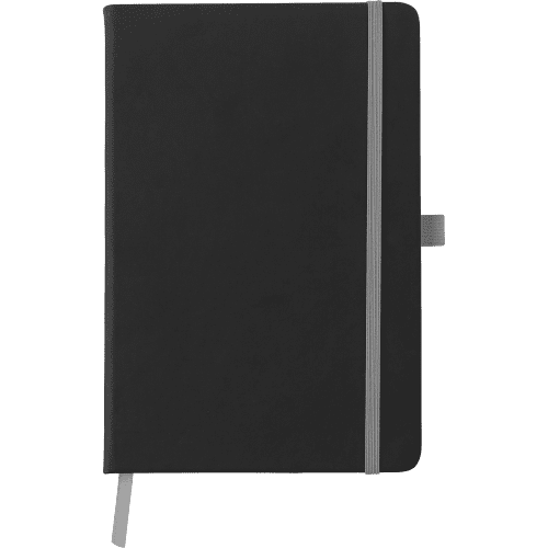 Customisable Soft Feel A5 Notebook in Grey customised with your logo from Total Merchandise