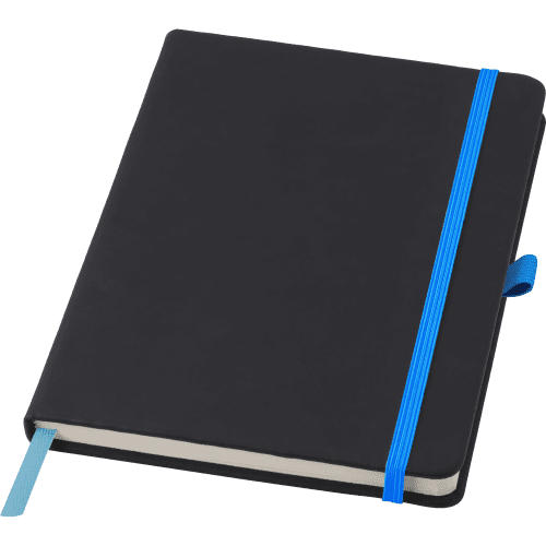 Custom Branded Soft Feel A5 Notebook in Light Blue customised with your logo from Total Merchandise
