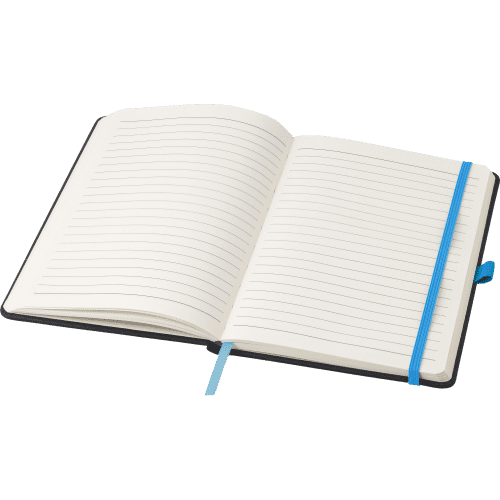Customisable Soft Feel A5 Notebook in Light Blue customised with your logo from Total Merchandise