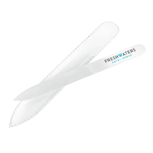 Promotional Glass Nail File in Clear branded with your company logo from Total Merchandise