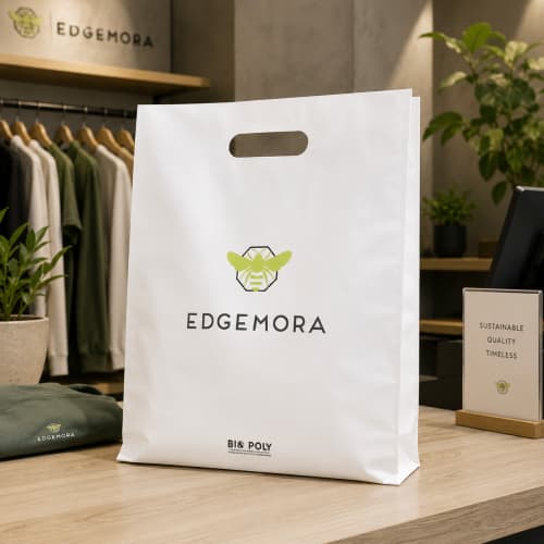Lifestyle image of the Biodegradable Polythene Carrier Bags by Total Merchandise