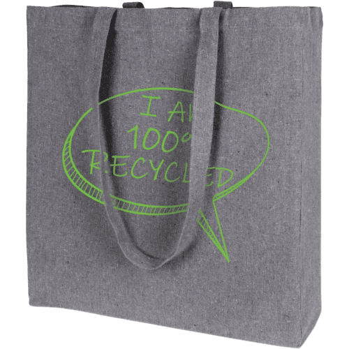 Logo Branded Newchurch Recycled Cotton Big Tote Shopper Bag in Grey from Total Merchandise