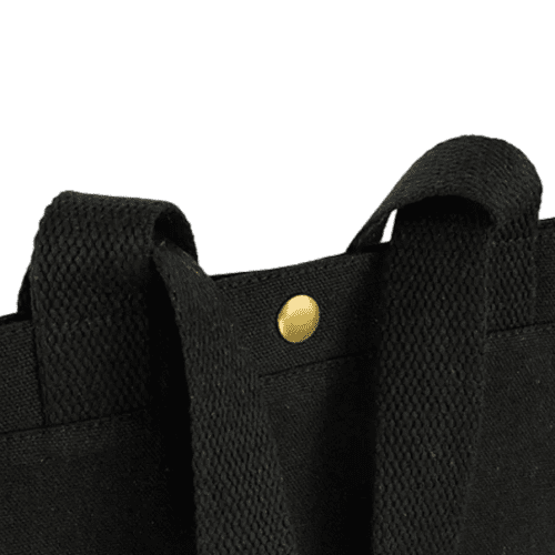 Custom Branded Coloured Chevening 12oz Recycled Cotton Tote Bag in Black Blue from Total Merchandise