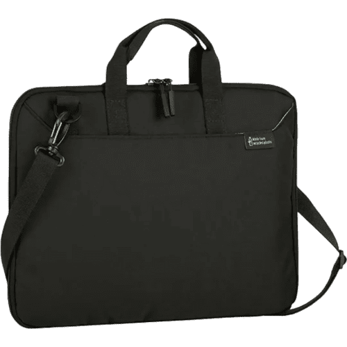 Custom branded Westerham Recycled Laptop Bag in Black with a design from Total Merchandise