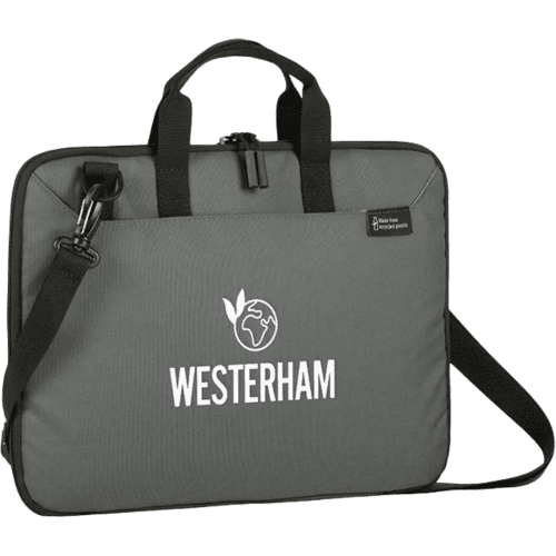 Promotional Westerham Recycled Laptop Bag in Grey from Total Merchandise