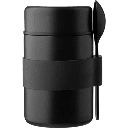 Promotional Stainless Steel Double Walled Lunch Pot in Black printed with your company logo