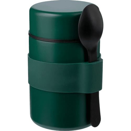 Personalisable Stainless Steel Double Walled Lunch Pot in Green printed with your company logo