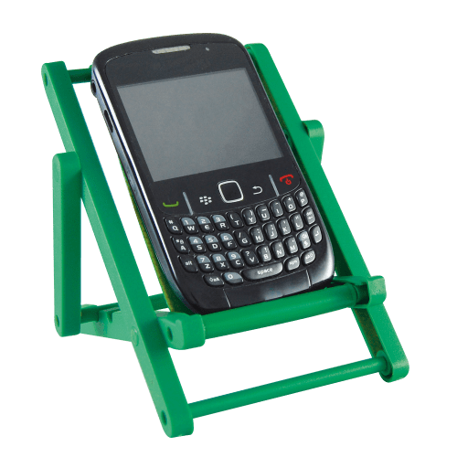 Personalisable Mobile Phone Holder Deck Chair in Green printed with your logo from Total Merchandise