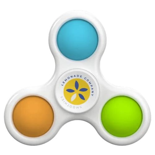 Customisable Pop It Fidget Triple Spinner in White printed with your logo from Total Merchandise