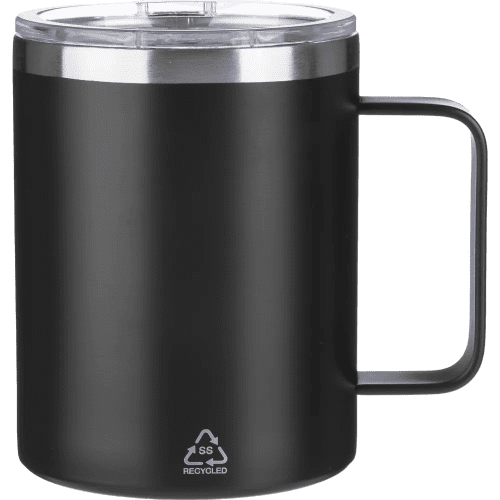 Custom Branded 300ml Stainless Steel Double Walled Travel Mug in Black from Total Merchandise