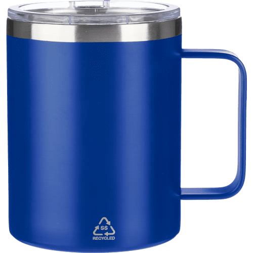 Logo Printed 300ml Stainless Steel Double Walled Travel Mug in Cobalt Blue from Total Merchandise