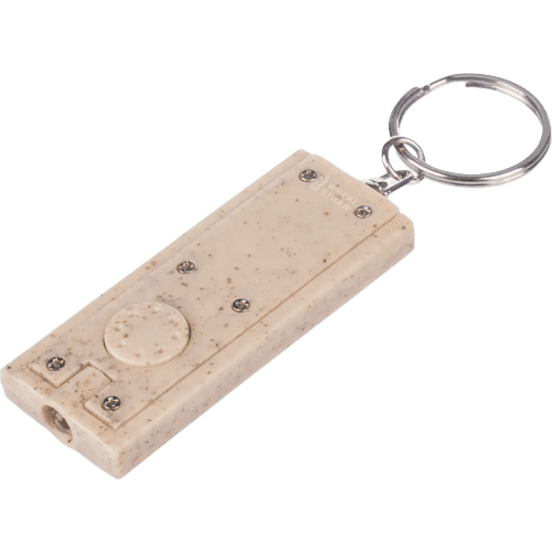 Promotional Wheatstraw Torch Keyring in Brown printed with your company logo from Total Merchandise