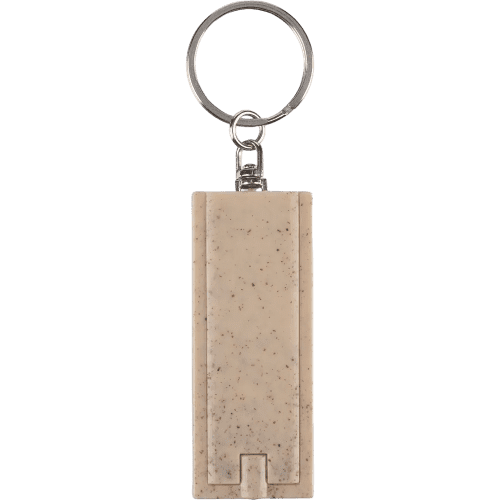 Customisable Wheatstraw Torch Keyring in Brown printed with your company logo from Total Merchandise