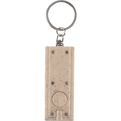 Branded Wheatstraw Torch Keyring in Brown printed with your company logo from Total Merchandise
