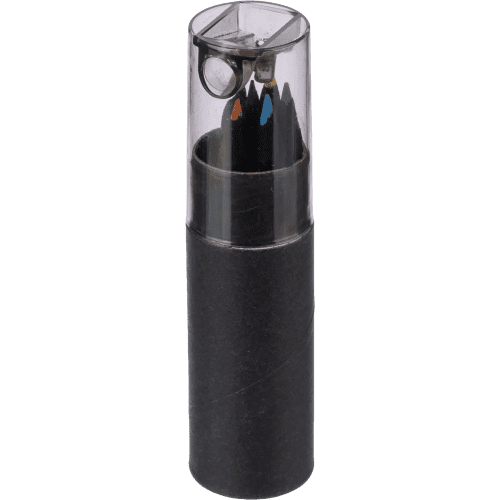 Customisable Noir Recycled Colouring Pencil & Sharpener Set with your logo from Total Merchandise