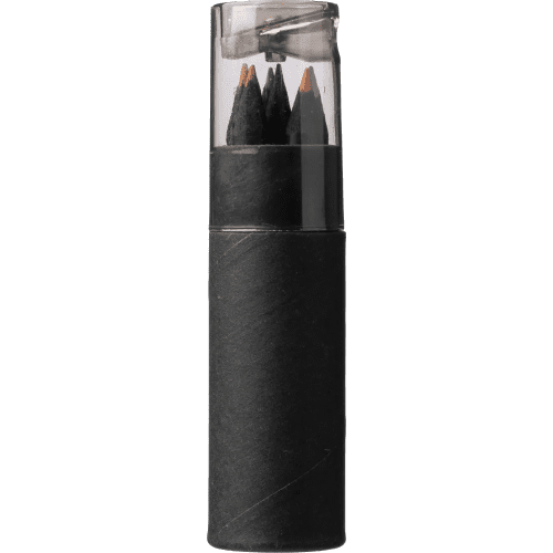 Promotional Noir Recycled Colouring Pencil & Sharpener Set with your logo from Total Merchandise