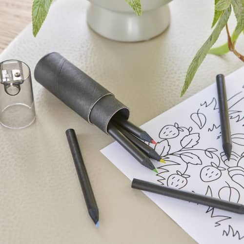 Noir Recycled Colouring Pencil & Sharpener Set