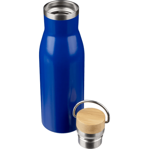 Personalisable 500ml Recycled Stainless Steel Bottle in Blue with your logo from Total Merchandise