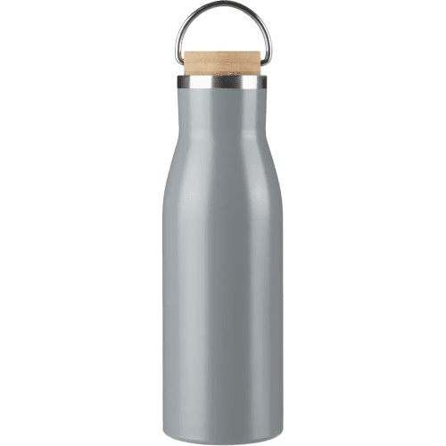 Logo Branded 500ml Recycled Stainless Steel Bottle in Grey with your logo from Total Merchandise