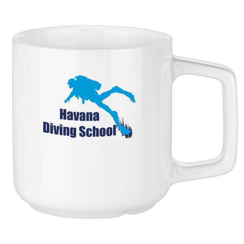 Custom Branded Amity 250ml Porcelain Mug in White printed with your logo from Total Merchandise