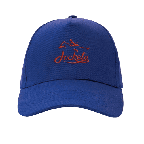 Custom Printed Impact 5 Panel Recycled Cotton Cap with AWARE™ Tracer in Blue from Total Merchandise