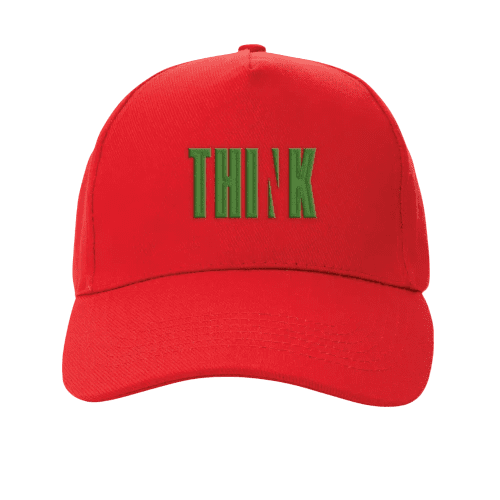 Customisable Impact 5 Panel Recycled Cotton Cap with AWARE™ Tracer in Red from Total Merchandise