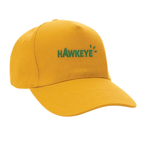 Personalised Impact 5 Panel Recycled Cotton Cap with AWARE™ Tracer in Yellow from Total Merchandise