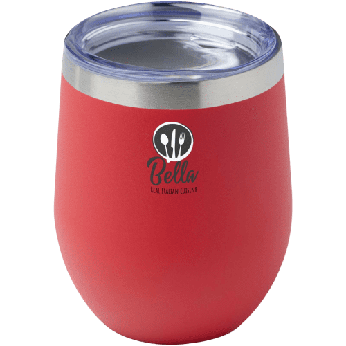 Logo Branded Corzo 350ml Recycled Stainless Steel Insulated Cup in Red from Total Merchandise