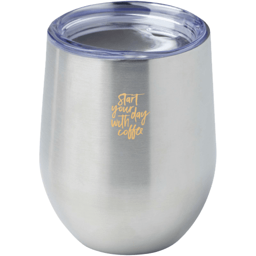 Custom Branded Corzo 350ml Recycled Stainless Steel Insulated Cup in Silver from Total Merchandise
