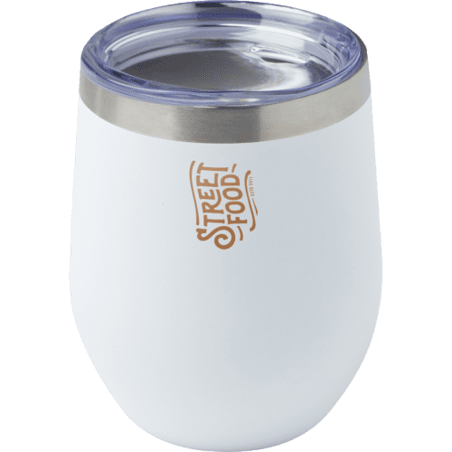 Corzo 350ml Recycled Stainless Steel Insulated Cup in White