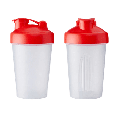 Personalisable 500ml Shaker Bottle in Translucent/Red printed with your logo from Total Merchandise