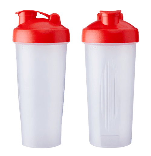 Customisable 700ml Shaker Bottles in Translucent/Red branded with your logo from Total Merchandise