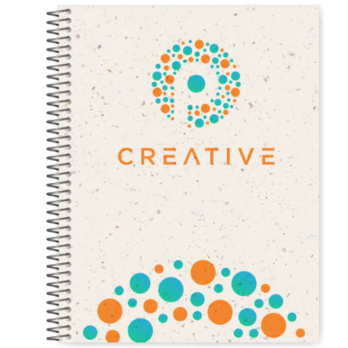 Custom Branded Seed Paper Notebooks in Off White printed with your logo from Total Merchandise